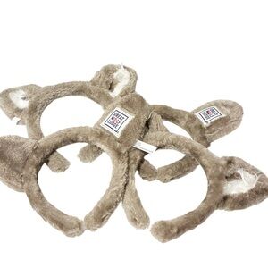 Great Wolf‎ Lodge Ears Headbands Lot of 4 Gray Fuzzy